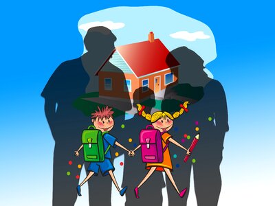 Home school children training. Free illustration for personal and commercial use.