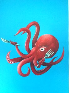 Octopus sea cartoon. Free illustration for personal and commercial use.