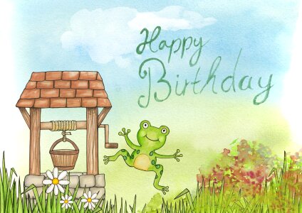 Well kids happy birthday. Free illustration for personal and commercial use.