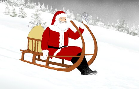 Winter snow santa. Free illustration for personal and commercial use.