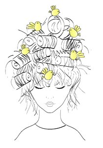 Ave flying hair. Free illustration for personal and commercial use.