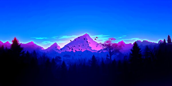 Mountain nature illustrator. Free illustration for personal and commercial use.