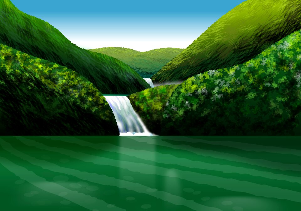 Waterfall Nature Scenic Background Enviroment Sunrise Clip Art Vector,  Enviroment, Sunrise, Clip Art PNG and Vector with Transparent Background  for Free Download