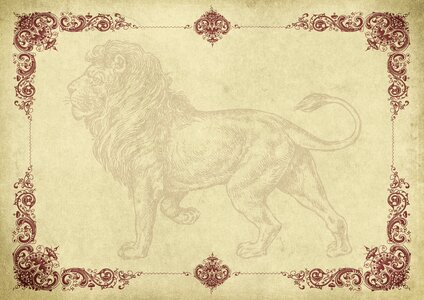 Lion vintage old. Free illustration for personal and commercial use.