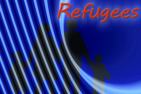 Refugee asylum politically. Free illustration for personal and commercial use.