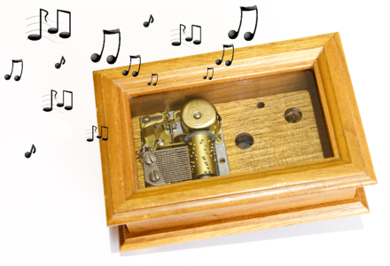 Casket musical instrument music box. Free illustration for personal and commercial use.