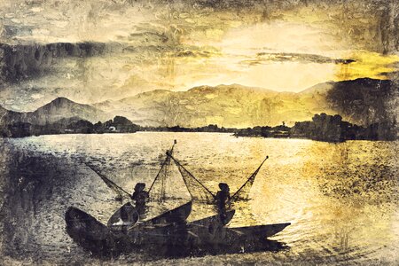 The fishermen fishing food. Free illustration for personal and commercial use.