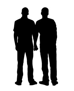 Gay couple homosexual love. Free illustration for personal and commercial use.