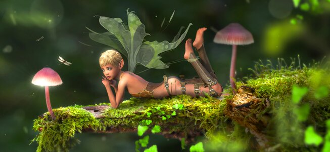 Moss fairytale mood. Free illustration for personal and commercial use.