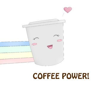 Cup funny beverage. Free illustration for personal and commercial use.
