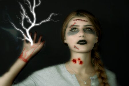 Lightning horror night. Free illustration for personal and commercial use.