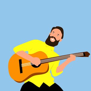 Acoustic guitarist instrument. Free illustration for personal and commercial use.