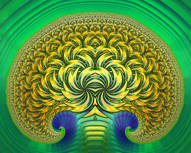 Fractal art whimsical green. Free illustration for personal and commercial use.