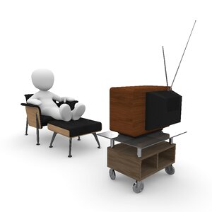 Watch tv evening entertainment. Free illustration for personal and commercial use.