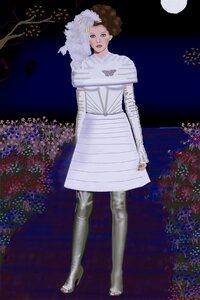 Moon garden at night fashion. Free illustration for personal and commercial use.