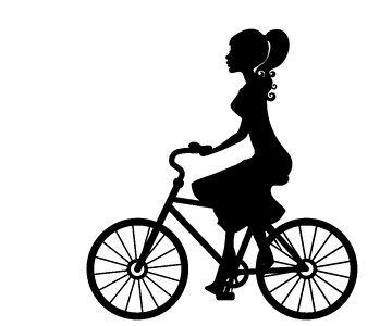 Cycle woman bike riding. Free illustration for personal and commercial use.