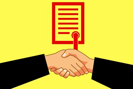 Achievement agreement award. Free illustration for personal and commercial use.