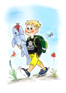 School start schultüte boy. Free illustration for personal and commercial use.