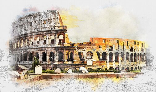 Ancient old arena. Free illustration for personal and commercial use.
