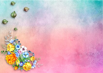 Colorful floral decorative. Free illustration for personal and commercial use.