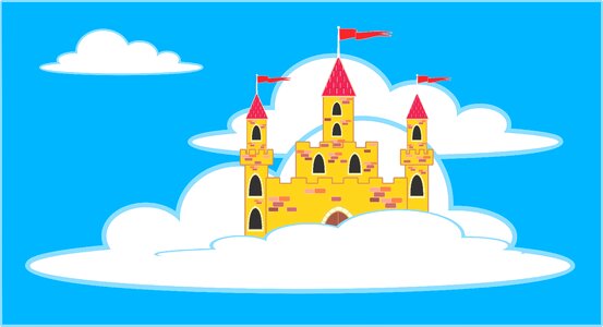 Fairytale fortress story. Free illustration for personal and commercial use.