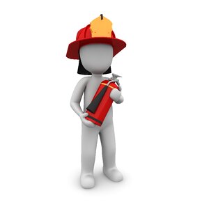 Fire extinguishing fire brand. Free illustration for personal and commercial use.