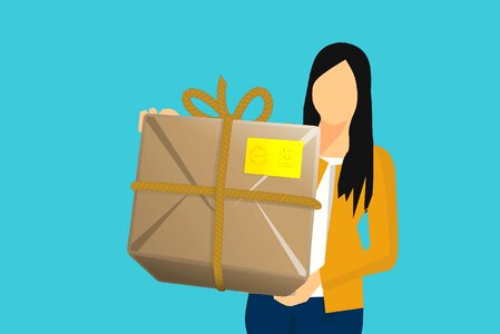 Business woman cargo. Free illustration for personal and commercial use.