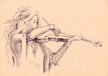 Girl violin Free illustrations. Free illustration for personal and commercial use.
