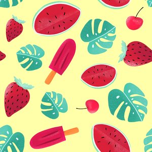 Ice cream cherry red. Free illustration for personal and commercial use.