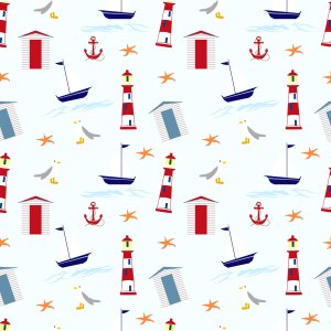 Pattern seamless lighthouse. Free illustration for personal and commercial use.