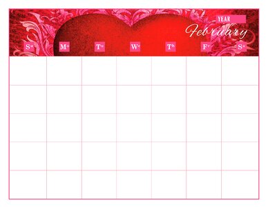 Feb schedule decorative. Free illustration for personal and commercial use.