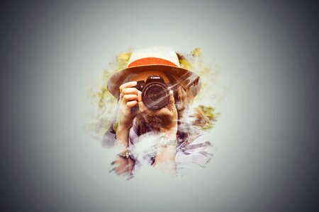 Girl professional dslr. Free illustration for personal and commercial use.