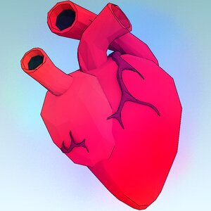 Mesh human human heart. Free illustration for personal and commercial use.