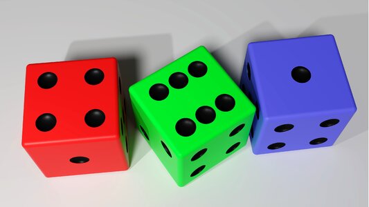 Probability cube red. Free illustration for personal and commercial use.