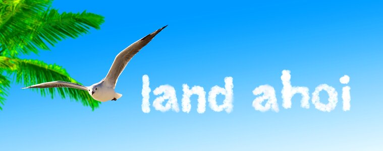 Flying font land. Free illustration for personal and commercial use.