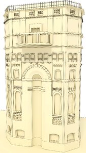 Neogothic architecture building. Free illustration for personal and commercial use.
