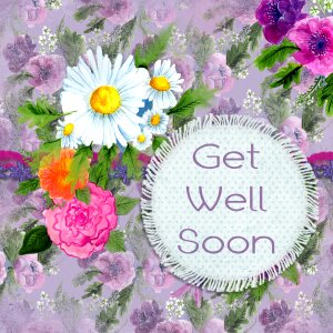 Card wishes get well soon. Free illustration for personal and commercial use.