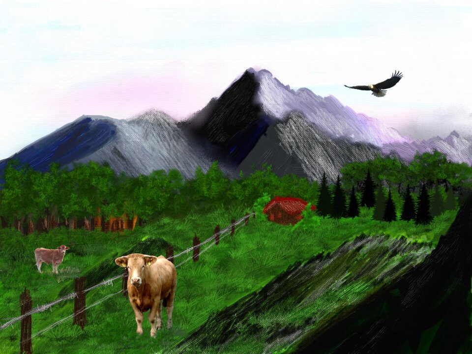 Landscape nature alpine. Free illustration for personal and commercial use.