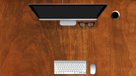 Keyboard mouse desk blank. Free illustration for personal and commercial use.