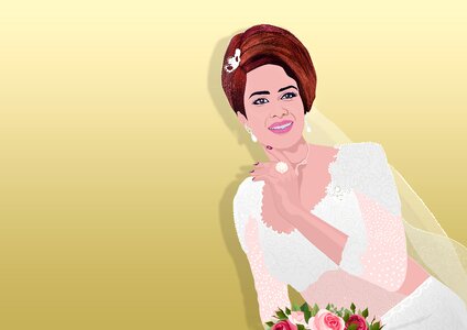 Marriage happy girl. Free illustration for personal and commercial use.