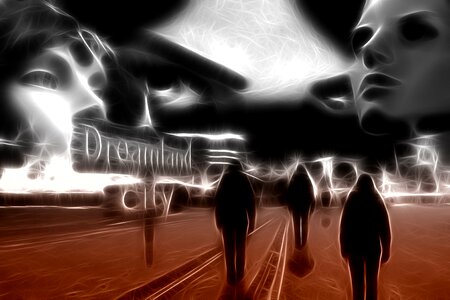 Dreams city shining. Free illustration for personal and commercial use.