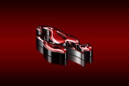 3 dimensional gloss red. Free illustration for personal and commercial use.