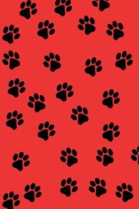 Paw black red. Free illustration for personal and commercial use.