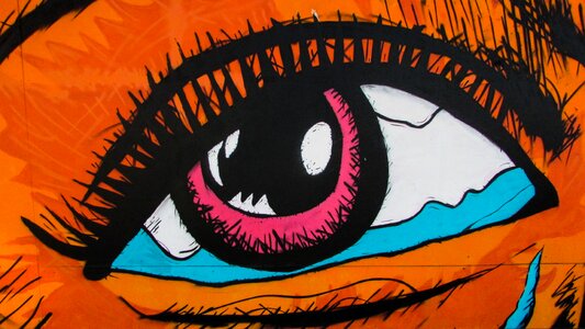 Eyelashes graffiti cyprus. Free illustration for personal and commercial use.