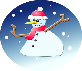 Winter snow snowman. Free illustration for personal and commercial use.