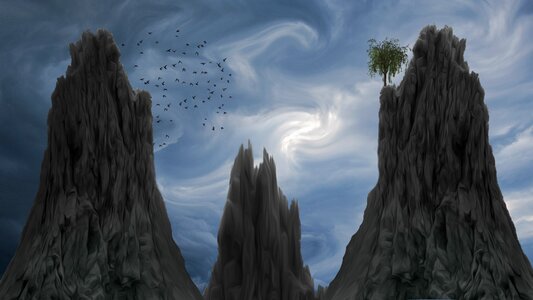 Backdrop birds mountains. Free illustration for personal and commercial use.