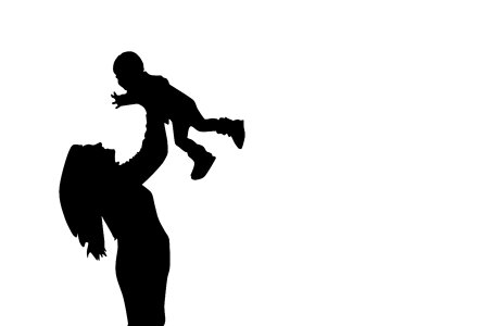 Silhouette motherly love Free illustrations. Free illustration for personal and commercial use.