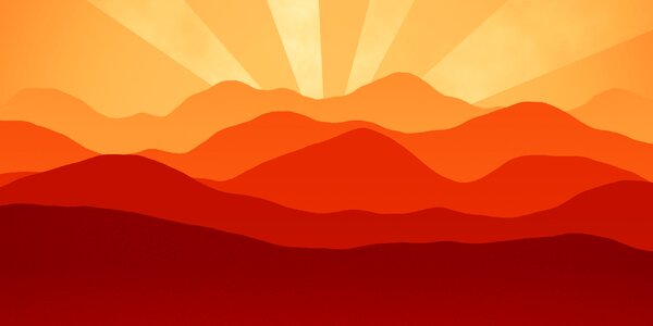 Sunset landscape horizon orange landscape. Free illustration for personal and commercial use.