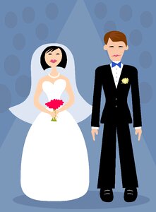 Couple love bride. Free illustration for personal and commercial use.