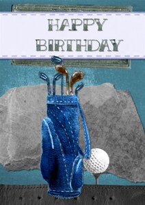 Golf club bag ball. Free illustration for personal and commercial use.